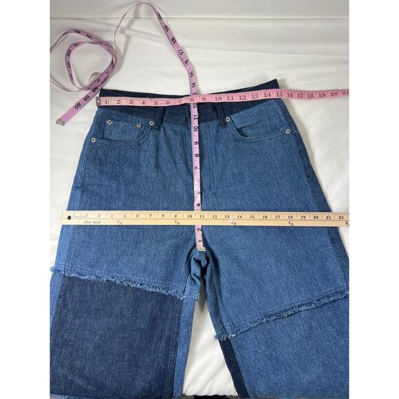 Rails Patchwork Getty Indigo Blue Cotton Crop Denim Jean Size 29 - Picture 9 of 14